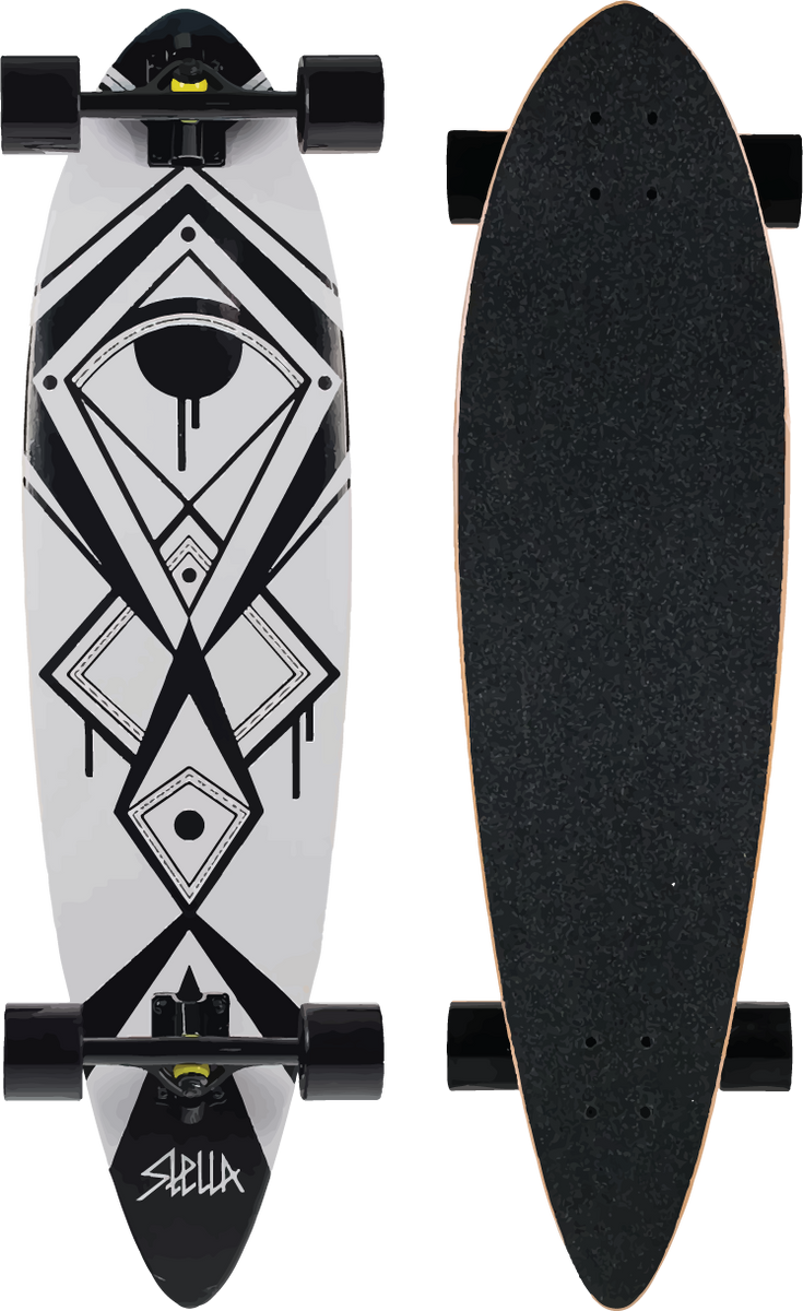 Stella 38” Bluntnose Pintail Mystery Longboard Complete – Stella