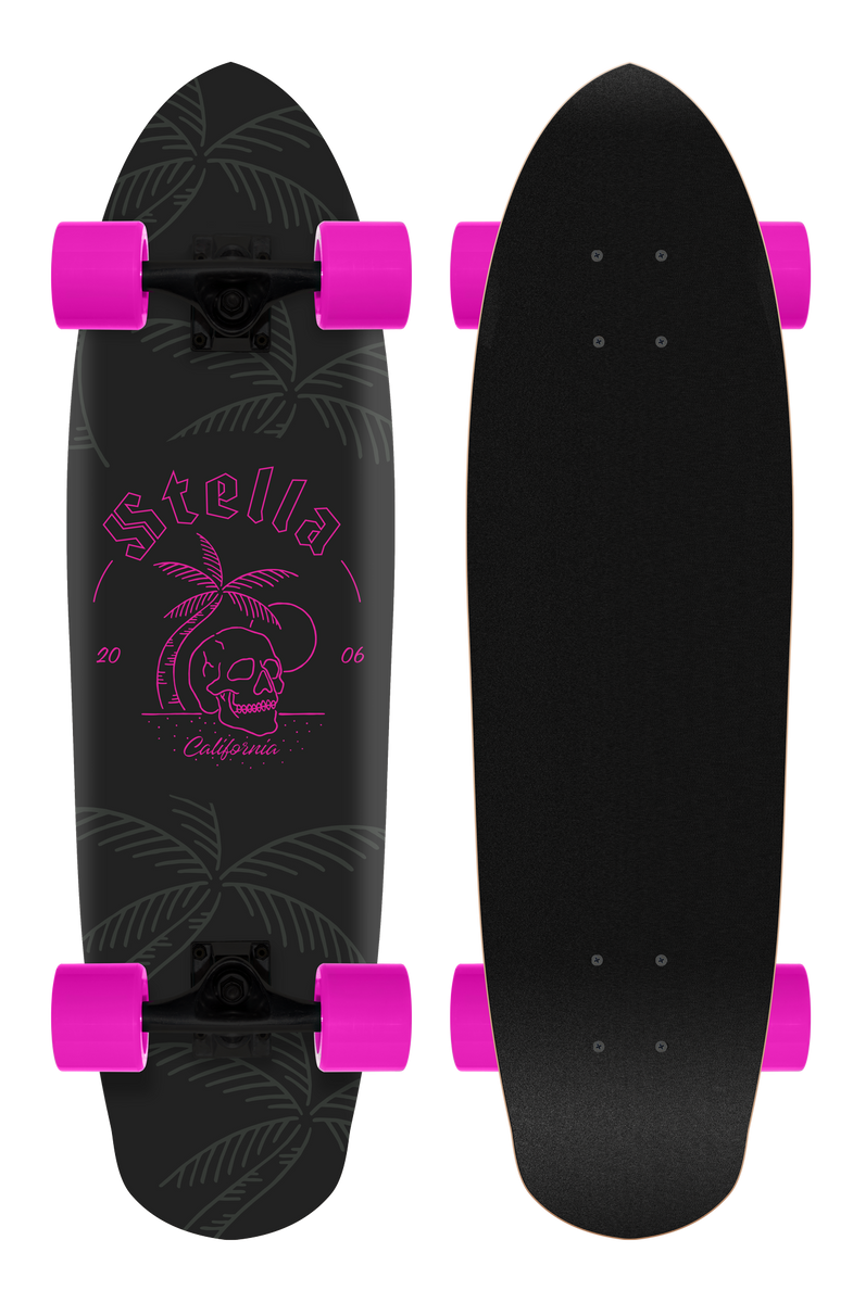fjerkræ Behandling illoyalitet Stella 29" Beer Runner Skull Island Pink Longboard Complete – Stella  Longboards