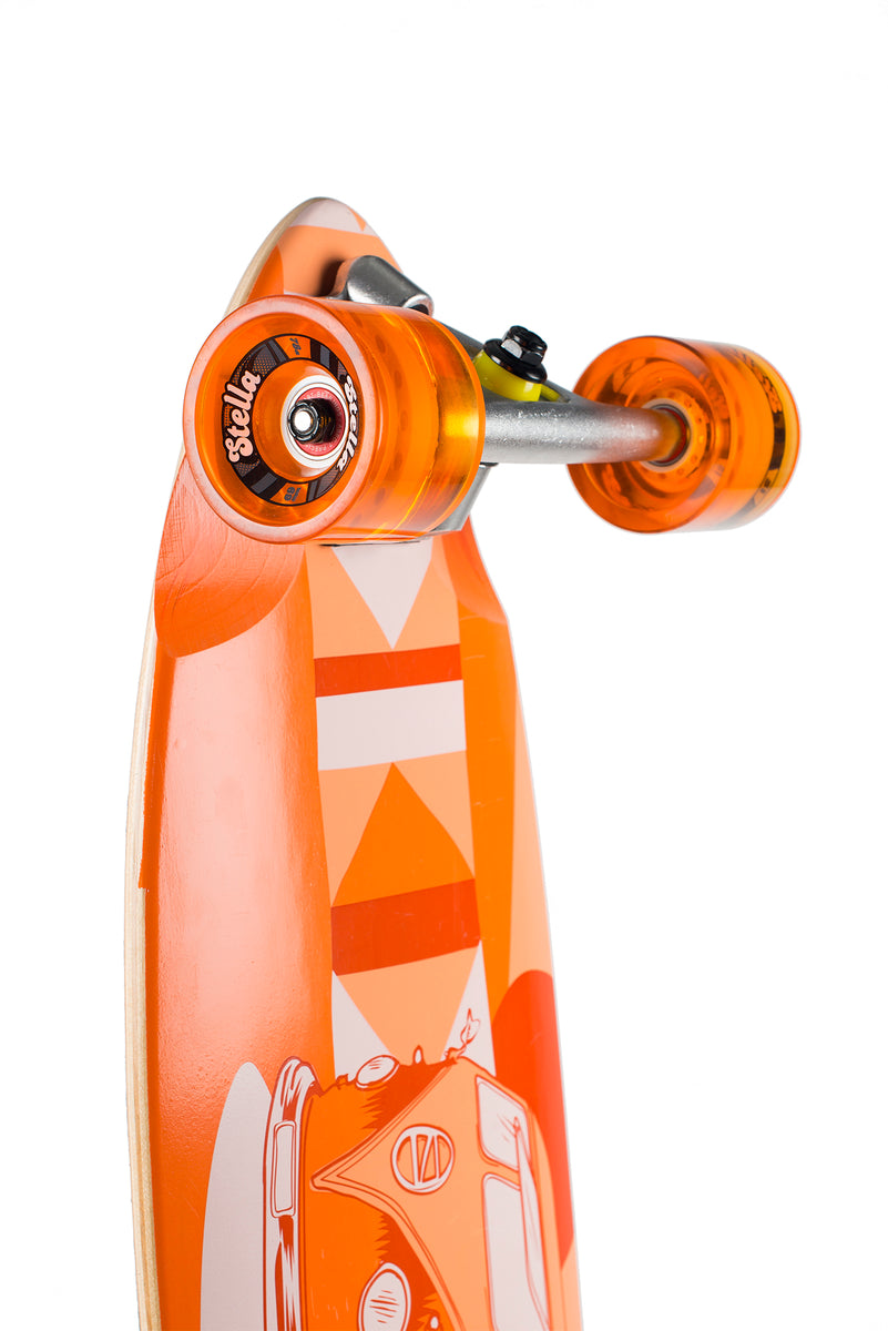 Stella 38” Bluntnose Pintail Wagon Orange Longboard Complete