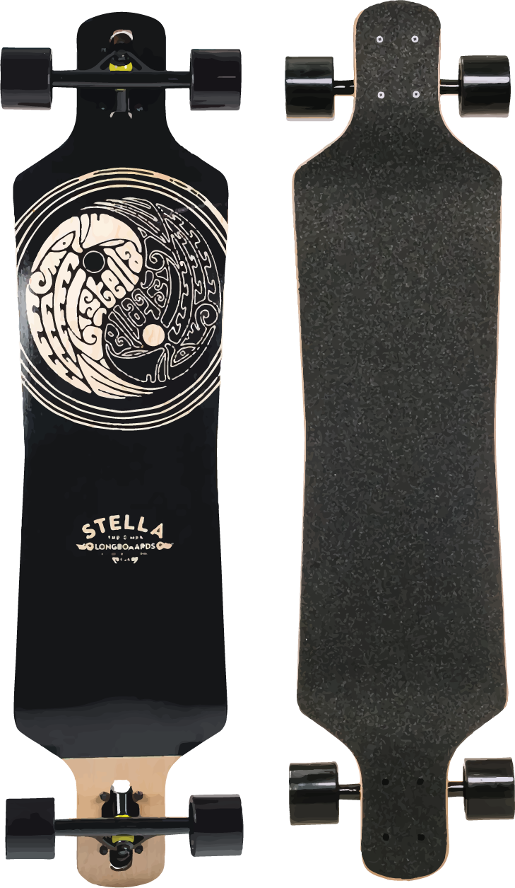 Stella 40” Downhill Dropthrough Yin Yang Longboard Complete