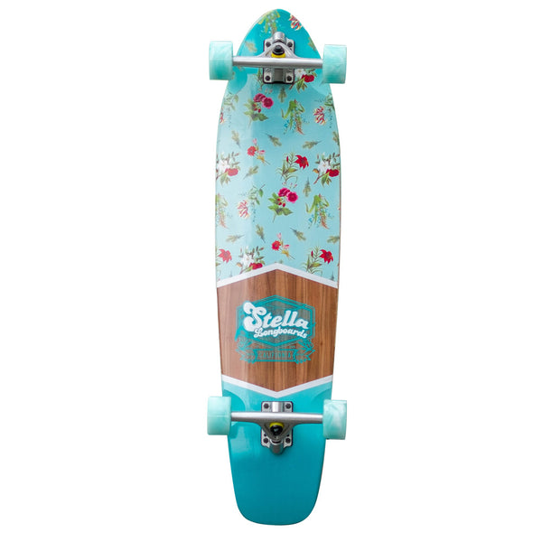 Stella 38” Kicktail Floral Mint Longboard Complete – Stella