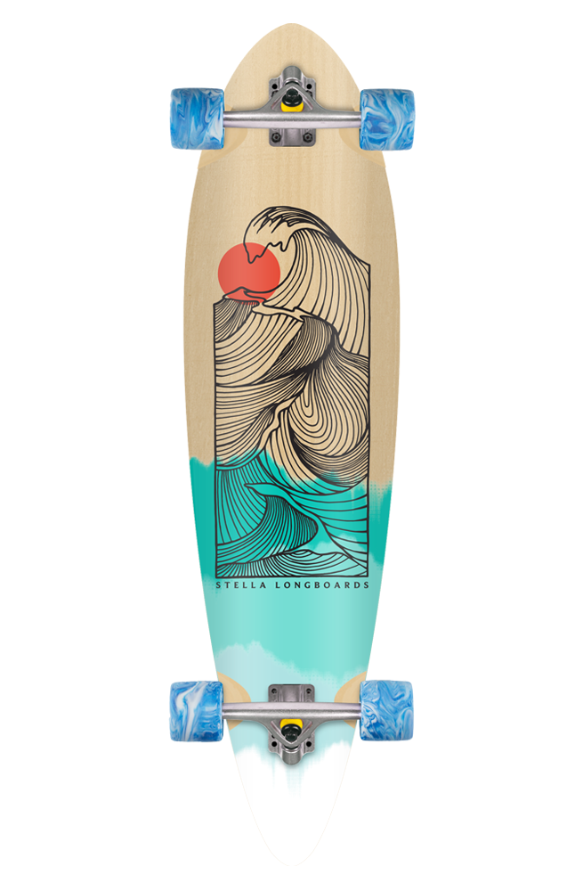 Stella 42” Pintail Tropical Wave Longboard Complete – Stella Stella 42” Pintail Tropical Wave Longboard Complete – Stella